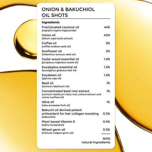 Brillare Onion & Bakuchiol Oil Shots For Hair Fall Reduction (8 Vials X 6ml)