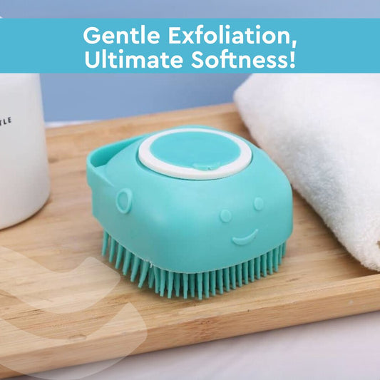 GUBB Silicone Exfoliating Bath Brush for Deep Cleansing with Shower Gel Dispenser (Random Colors)
