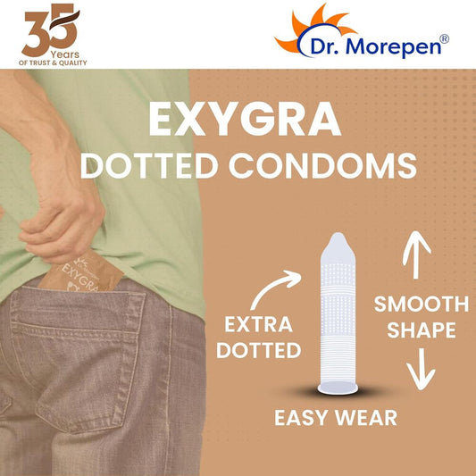 Dr.Morepen Exygra Condoms Dotted 3S (Chocolate Flavor)