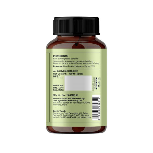 Jiva Shatavari Tablets for Female Reproductive System (120 Tablets)