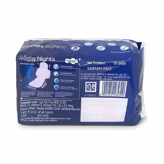 Stayfree Secure Nights 18 pads