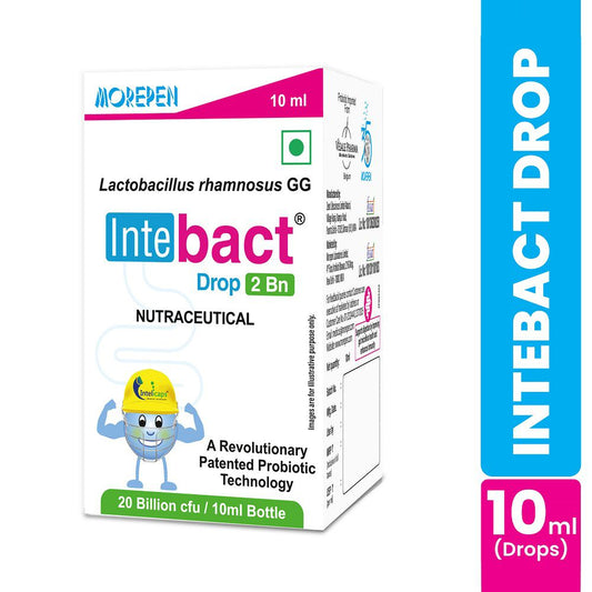 Dr. Morepen Intebact Probiotic Drops 2Bn Cfu Supplement for Gut Health (10ml)