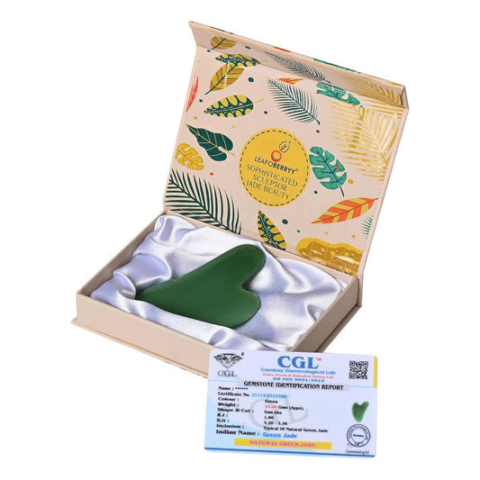 Leafoberryy Sophisticated Sculptor Jade Beauty ,Jade Gua Sha Facial Lifting Tool