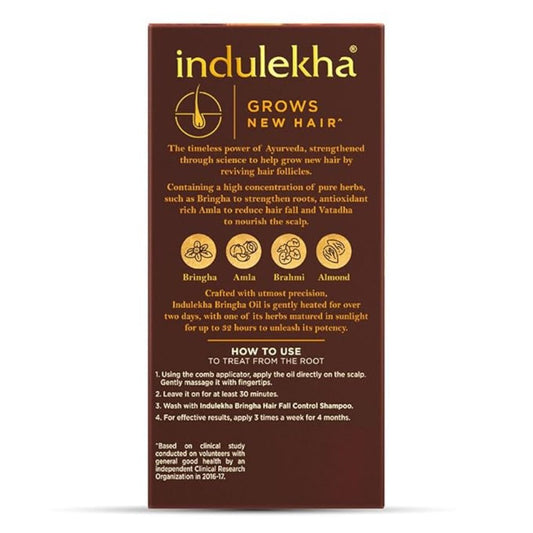 Indulekha Bringha Oil Reduces Hair Fall and Grows New Hair, 100% Ayurvedic Oil (100ml)