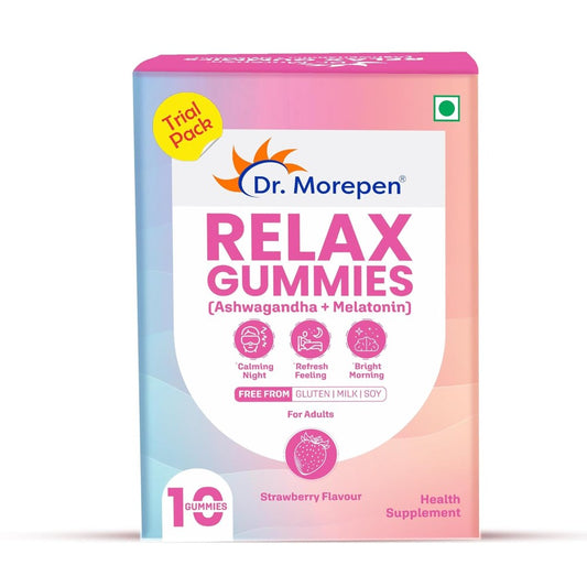 Dr. Morepen Gummies Trial Pack Combo Relax, Vision, Multivitamin, Bone & Iron Gummies | Assorted Gummies Trial Packs for Daily Nutrition
