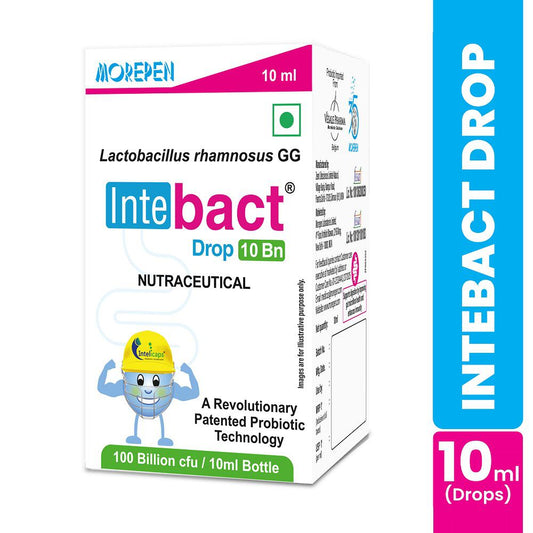 Dr. Morepen Intebact Probiotic Drops 10Bn Cfu Supplement for Gut Health (10ml)