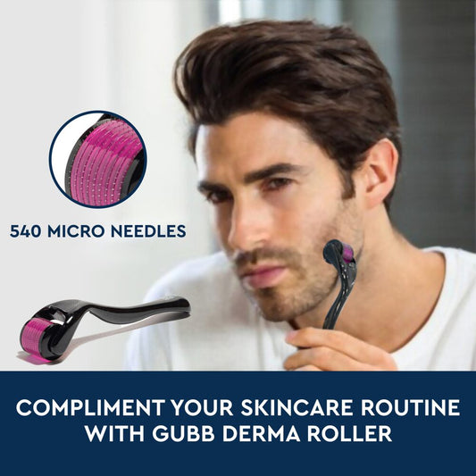 GUBB Derma Roller For Face Acne Scars, Skin Ageing & Hair Regrowth - Reduces Hair Fall - Stimulates Hair Follicles - Suitable for Beard Also - Safe & Effective _ Pink