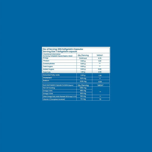 Dr. Morepen Omega 3 Deep Sea Fish Oil Triple Strength (60 Softgels)