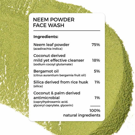 Brillare Neem Powder Face Wash For Clear, Purified, Acne Prone Skin (15 gms)