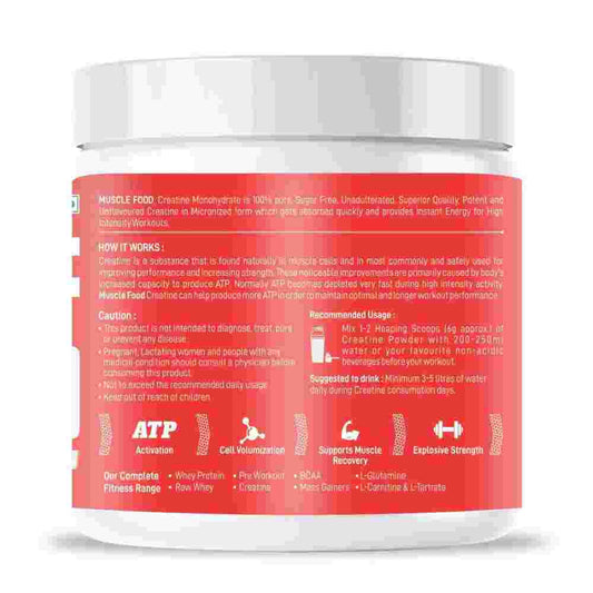 Dr. Morepen MUSCLE FOOD CREATINE MONOHYDRATE - UNFLAVOURED (250 gms)