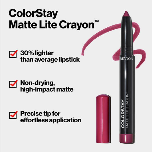 Revlon ColorStay Matte Lite Crayon Lipstick-Lifted