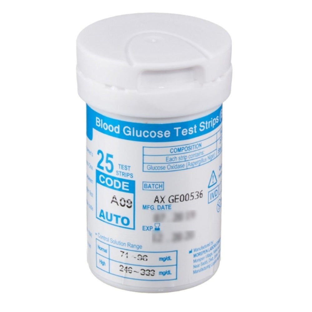Dr.Morepen GlucoOne BG-03 Blood Glucose Test Strips (Pack of 25)