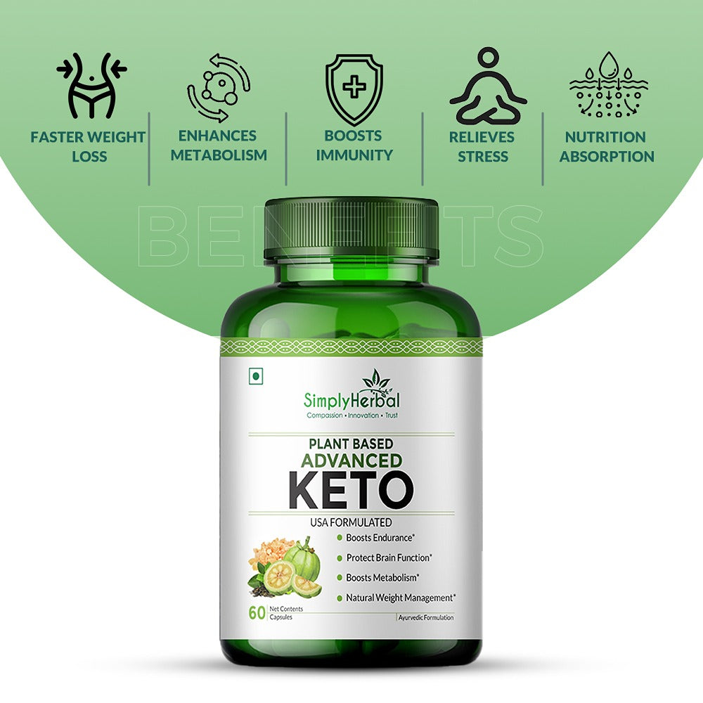 Simply Herbal Advanced Keto Weight Management Supplement 1000MG For Men & Women - 60 Capsules