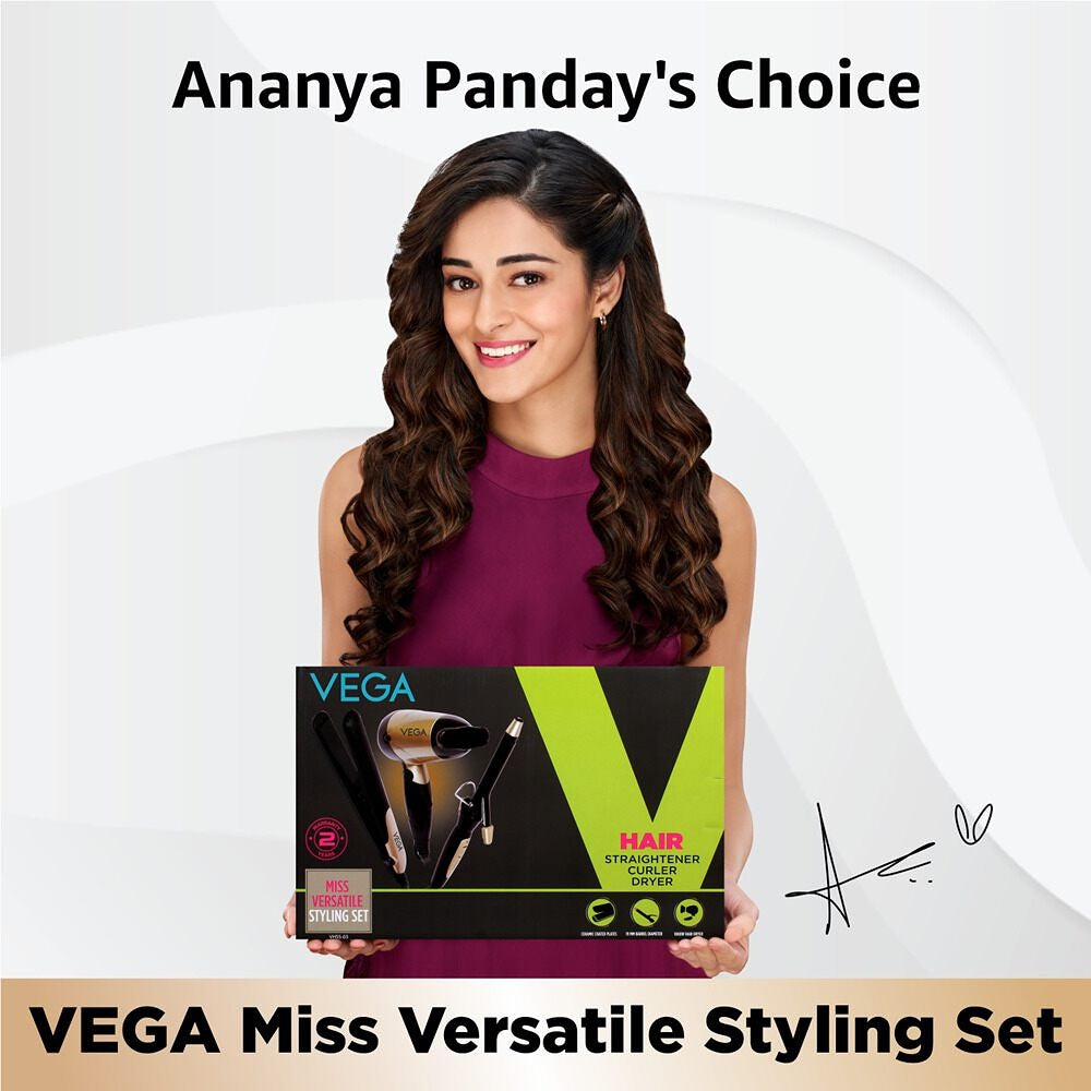 Vega Miss Versatile Styling Set Straightener, Curler & Dryer Gift Combo