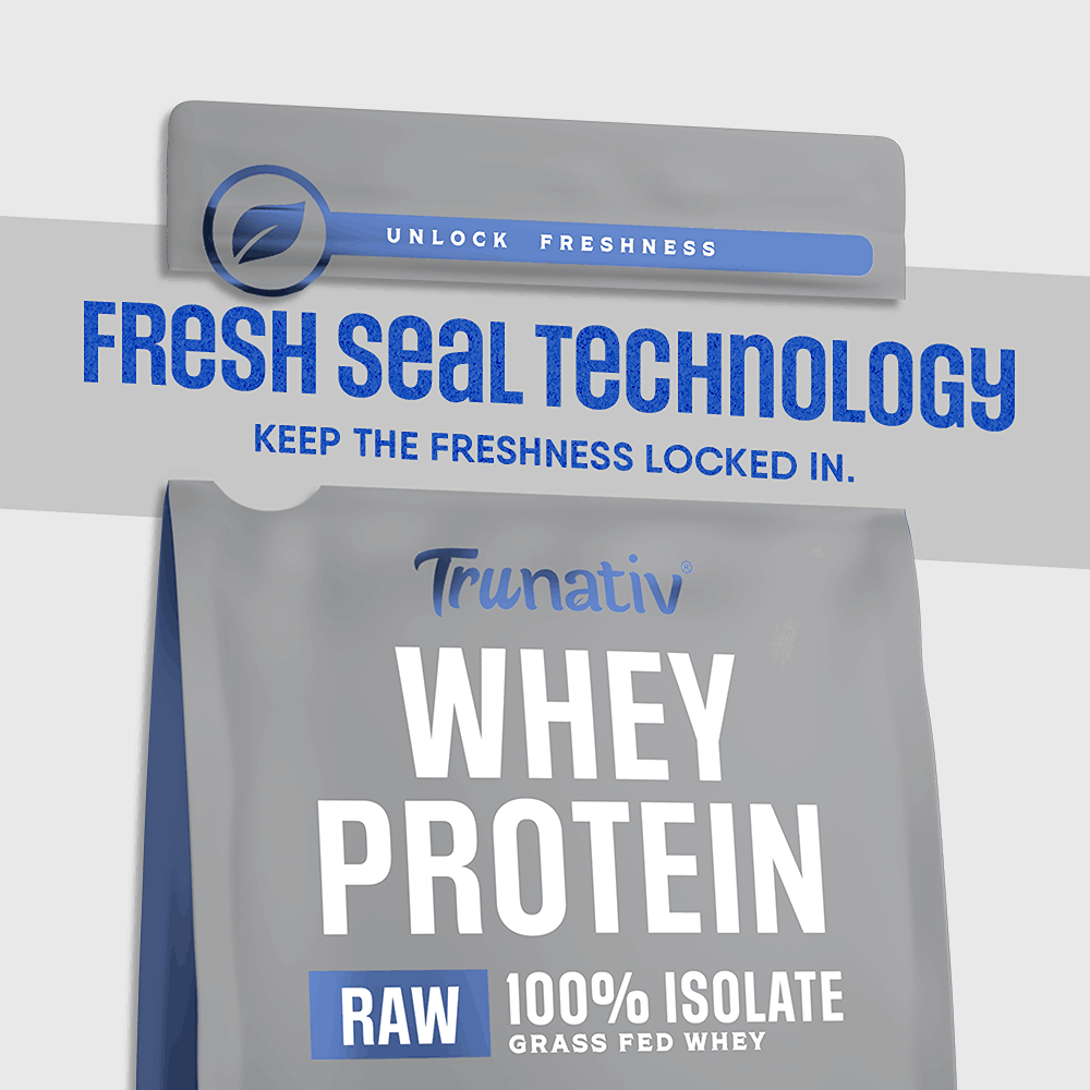 TruNativ Raw Whey Protein Isolate Powder (30g Protein - 7.7g BCAA) - Unflavoured Protein Powder (907 gms)