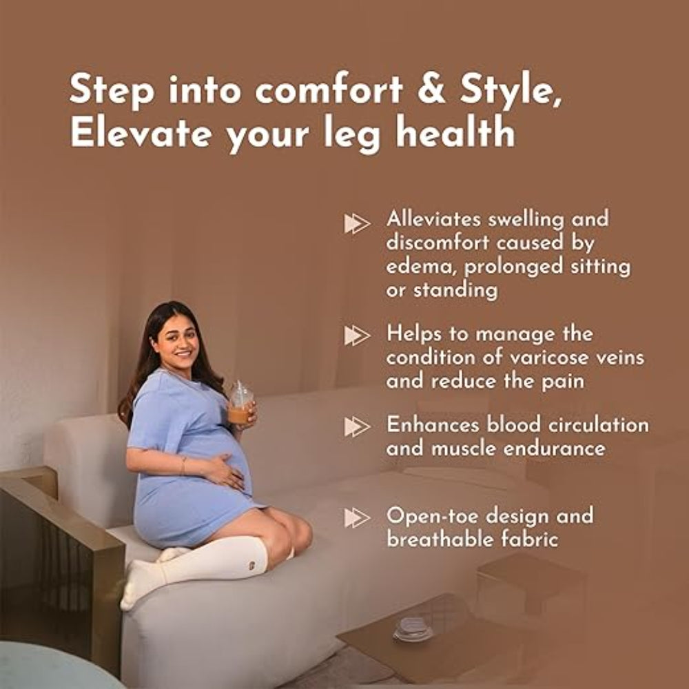GLO Mama On The Glo Compression Stockings for Pregnant Women - Stripes- Large Size