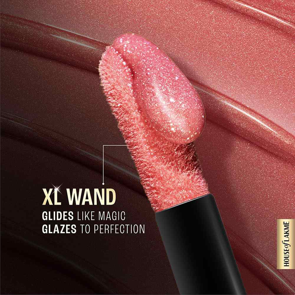 Lakme Glitterati Lip Glaze - 303 Caramel Drizzle (5ml)