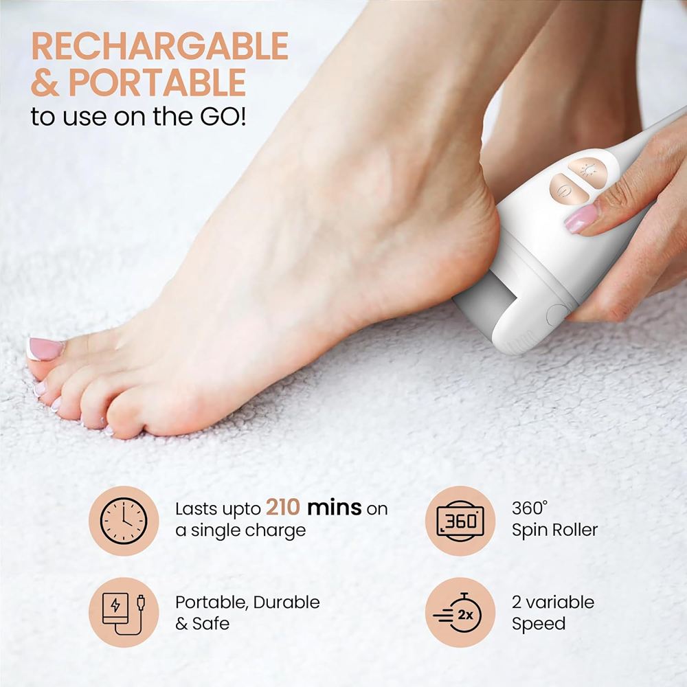 PROTOUCH Bliss Electric Callus Remover - Professional Home Pedicure Device - Gently Buffs, Exfoliates & Smooths Cracked Heels & Rough Feet for Salon-Soft Results at Home