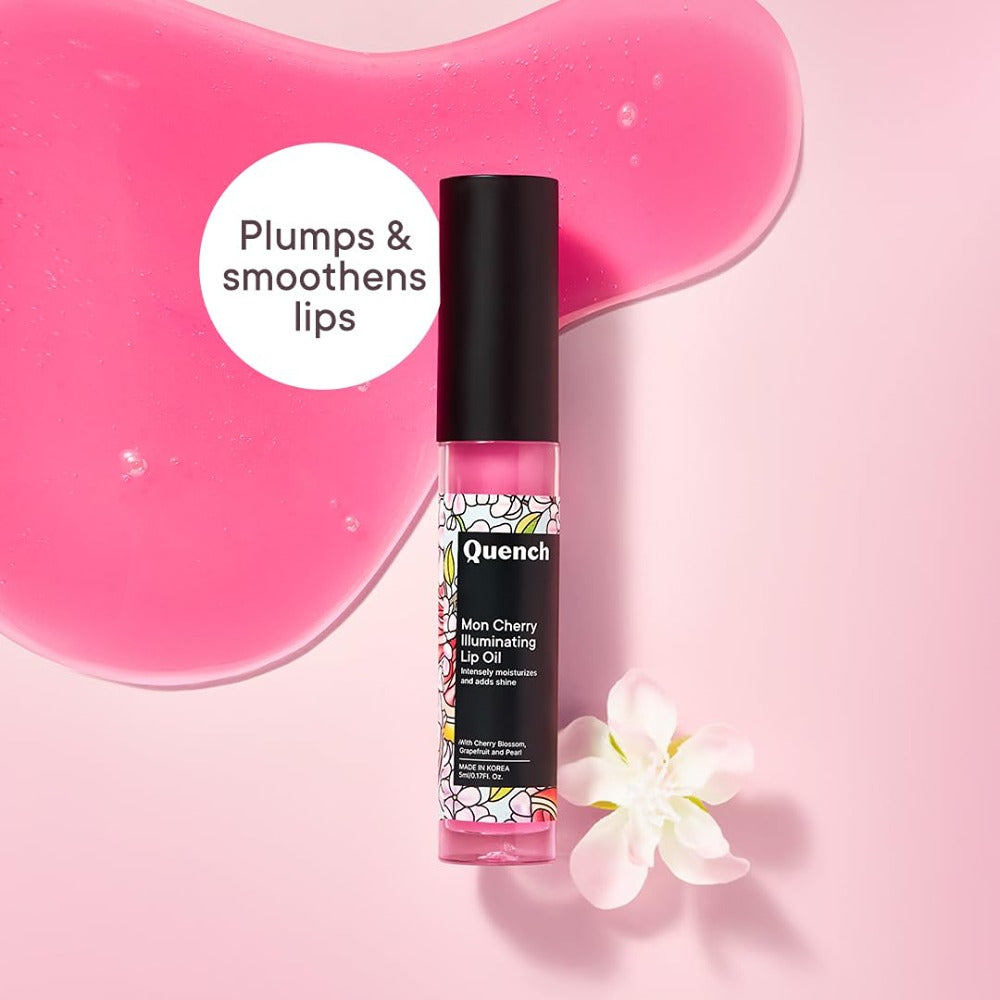 Quench Botanics Illuminating Lip Oil with Cherry Blossom Radiance (5ml)