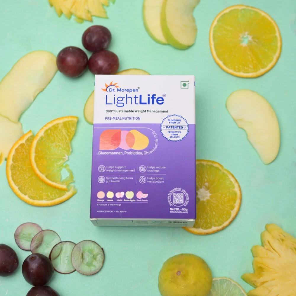 Dr. Morepen LightLife Pre-Meal Nutrition Mix 5 Flavors - 5g Each (10 Sachets)