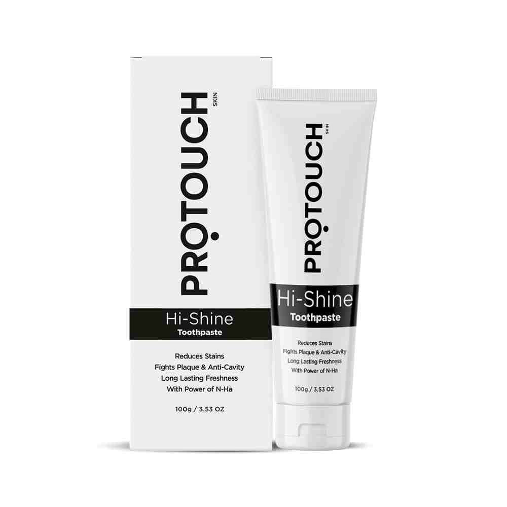 PROTOUCH Hi-Shine Toothpaste with Deep Clean Charcoal and Refreshing Mint for Teeth Whitening (100 gms)