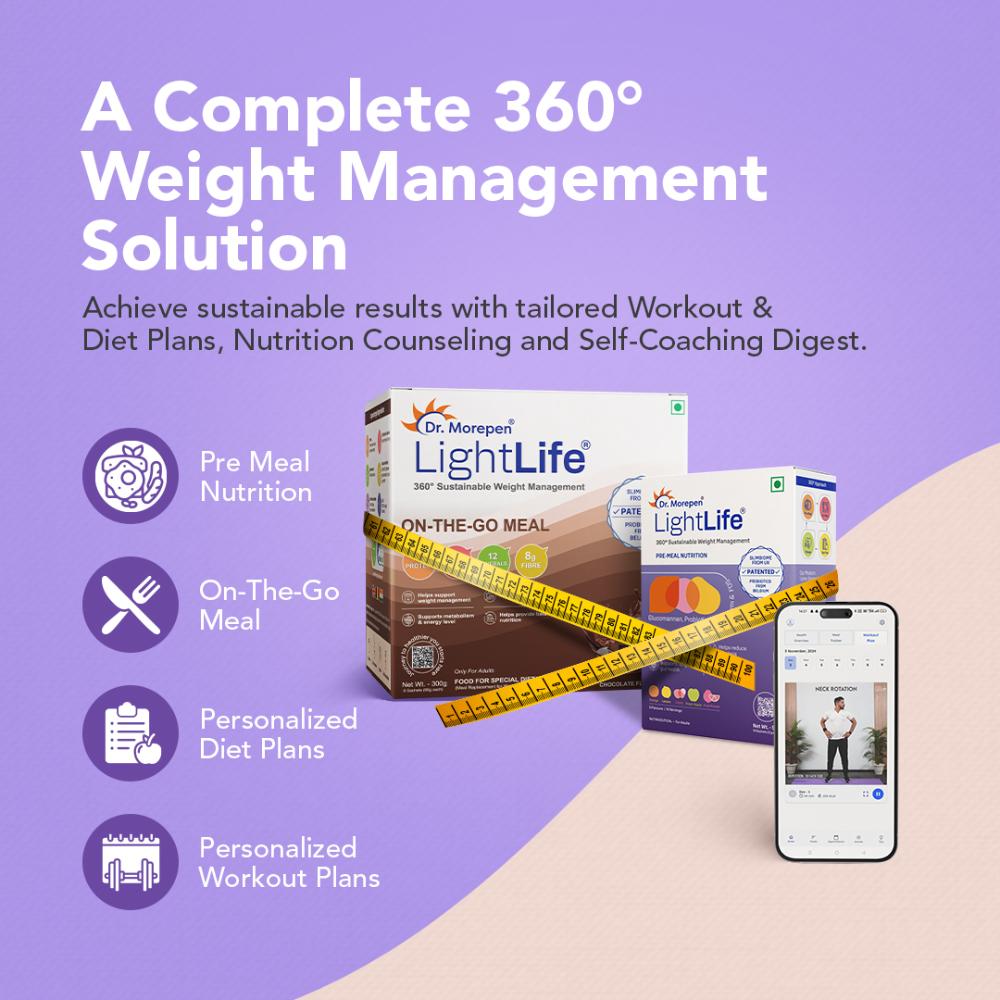 Dr. Morepen LightLife Power Plan (5 Sachets - 5g Each) & (5 Sachets - 60g Each) - 10 Sachets