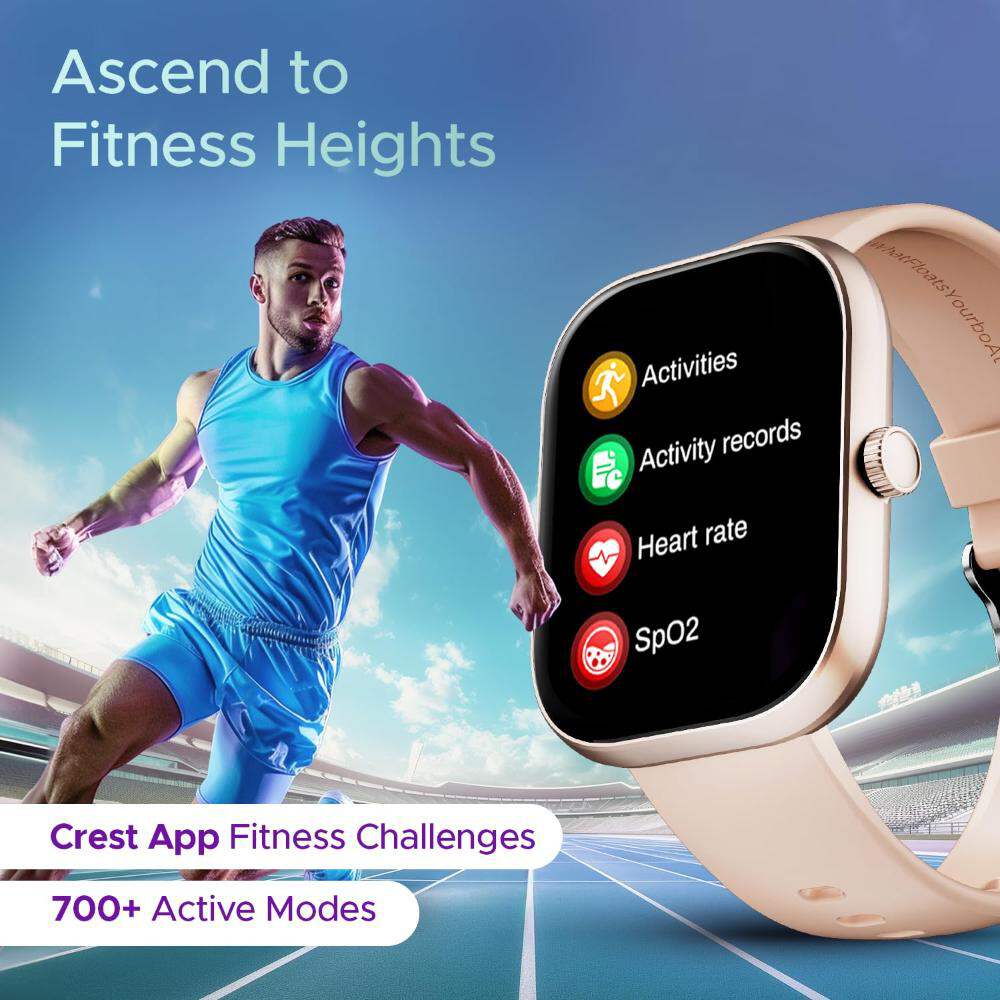 boAt Wave Sigma 3 w/Turn-by-Turn Navigation, 2.01" HD Display, Bluetooth Calling, Crest+ OS, QR Tray, Watch Face Studio, Coins, Emergency SOS Smart Watch for Men & Women (Cherry Blossom)