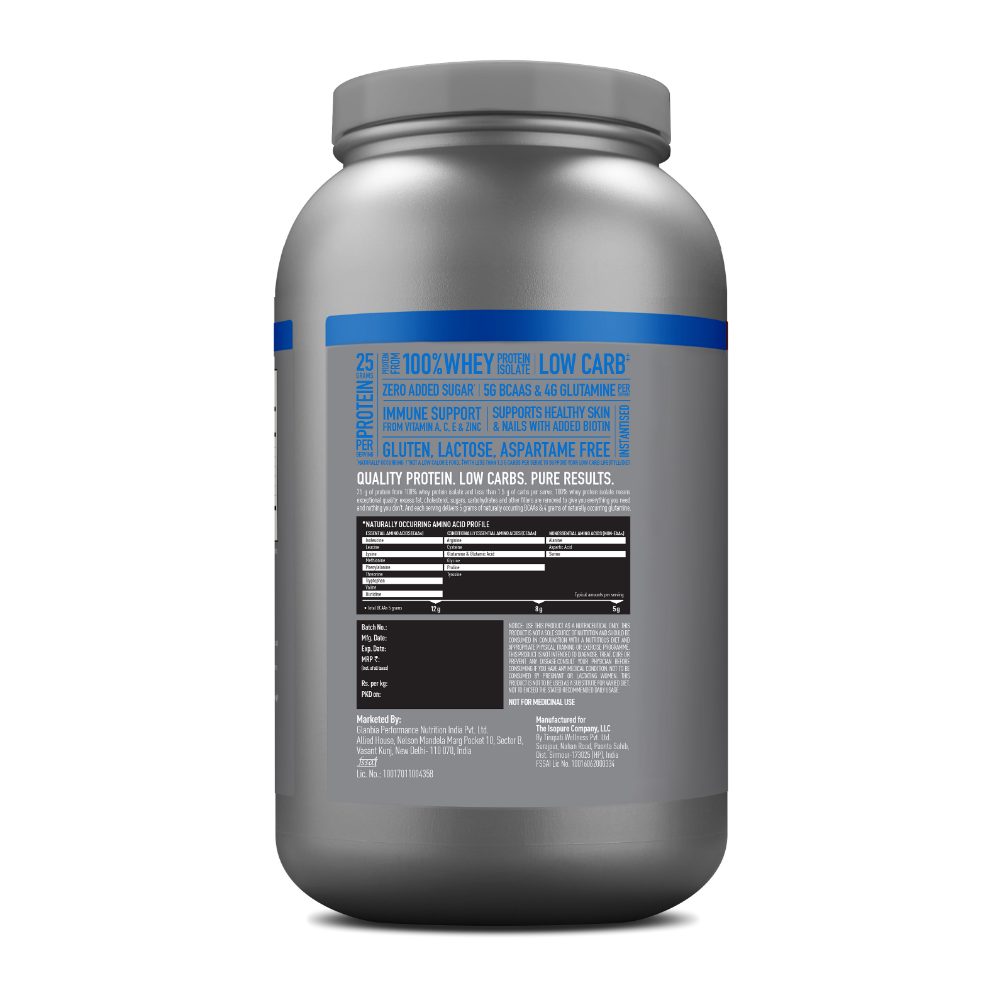 Isopure Whey Protein Isolate Powder with Vitamins for Immune Support - Creamy Vanilla (1 kg)