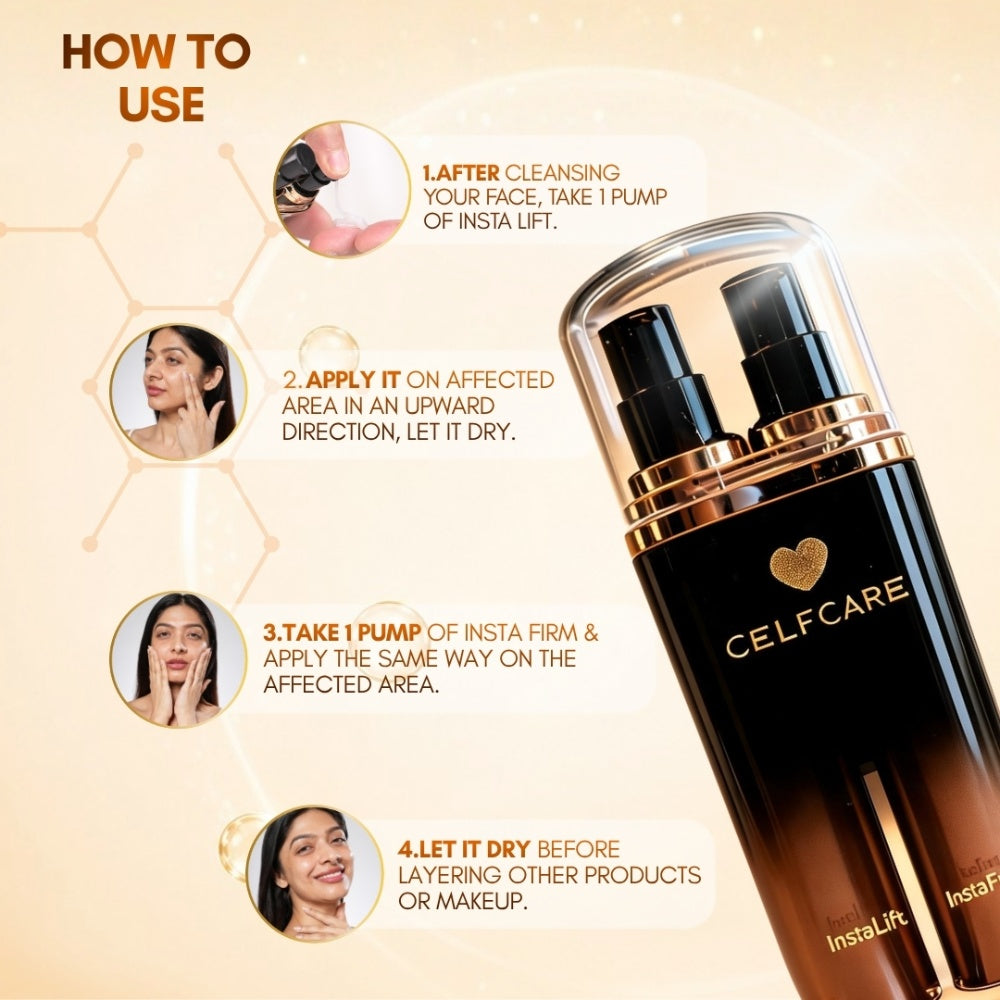Celfcare Insta Lift & Insta Firm || For Visible Anti-Ageing Results In Minutes & Cellular-Level Action for Fine Lines, Wrinkles and Sagging Skin