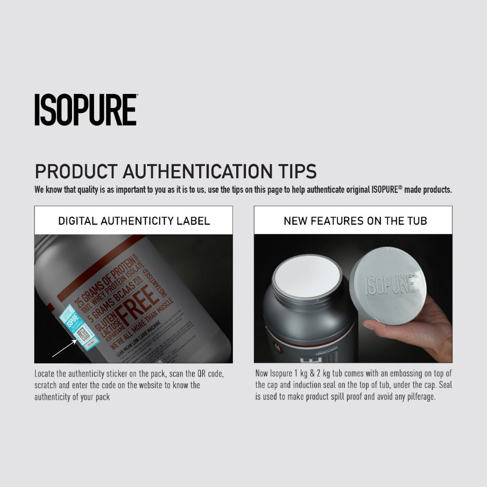 Isopure Whey Protein Isolate Powder with Vitamins for Immune Support - Cookies & Cream- (1 kg)