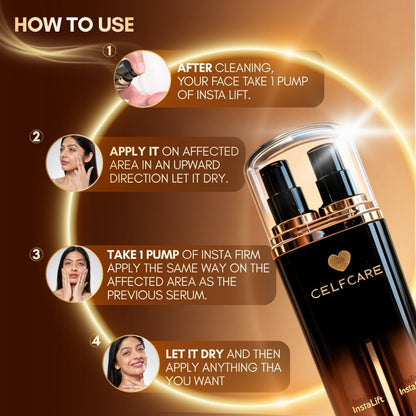 Celfcare Insta Lift & Insta Firm || For Visible Anti-Ageing Results In Minutes & Cellular-Level Action for Fine Lines, Wrinkles and Sagging Skin
