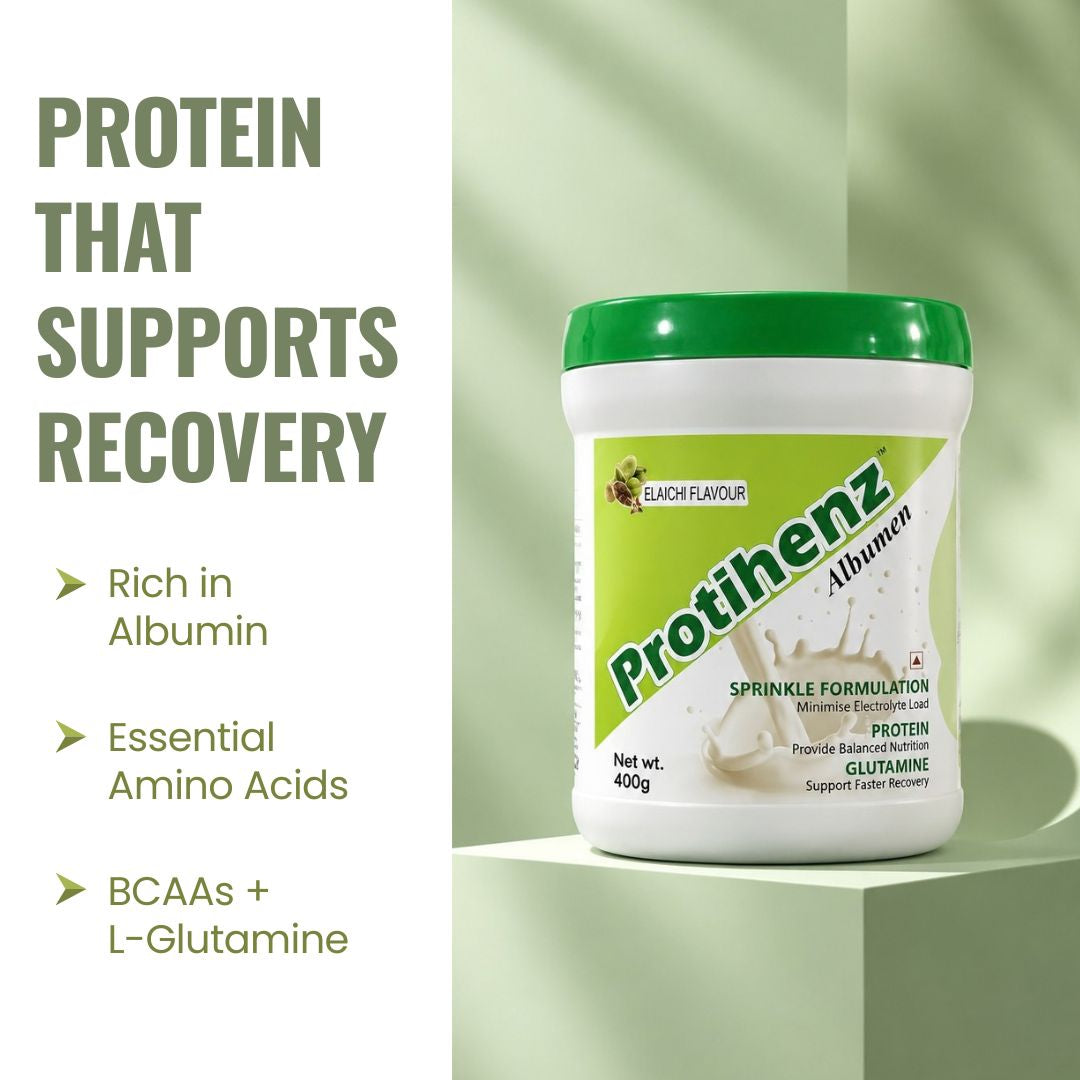 Protihenz Albumin Egg-Based Protein Supplement Powder Elaichi Flavour