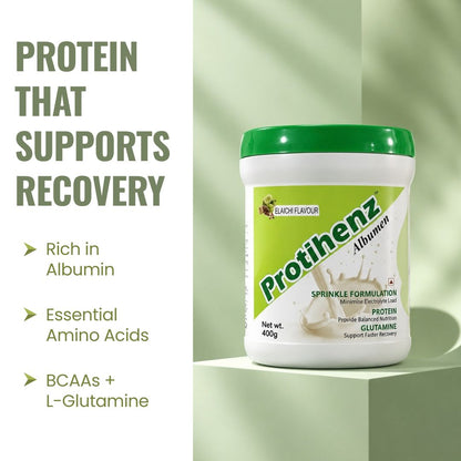 Protihenz Albumin Egg-Based Protein Supplement Powder Elaichi Flavour