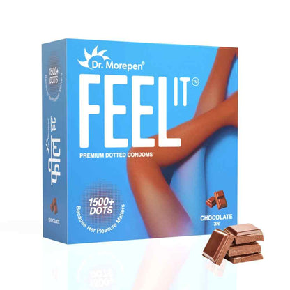 Dr. Morepen Feel It Mass Dotted Condoms 3S Chocolate Flavour