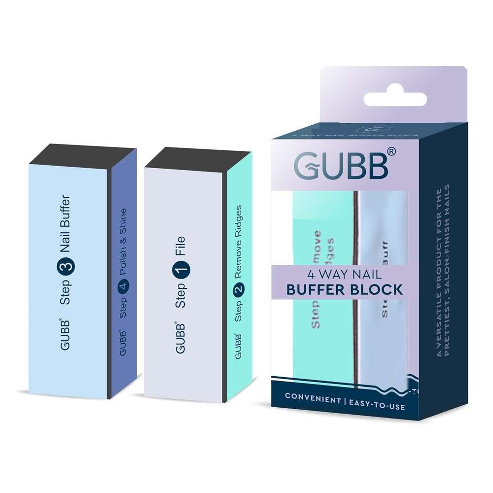GUBB 4 Way Nail Buffer Shinner and Filer Set (Multicolour)