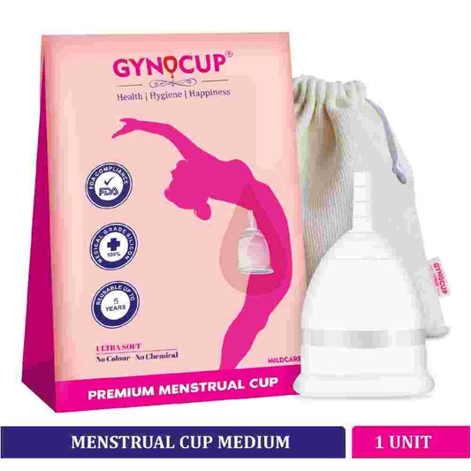 Gynocup Reusable Menstrual Cup For Women Safe (White,Medium)