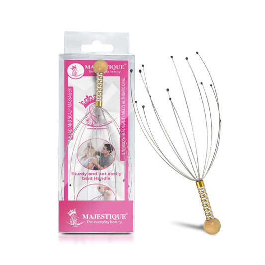 Majestique Head and Scalp Massager, Handheld Head Massage Tingle Stress Relief (Color May Vary)