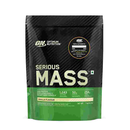 Optimum Nutrition (ON) Serious Mass Weight Gainer Powder - 1 Kg (Vanilla)