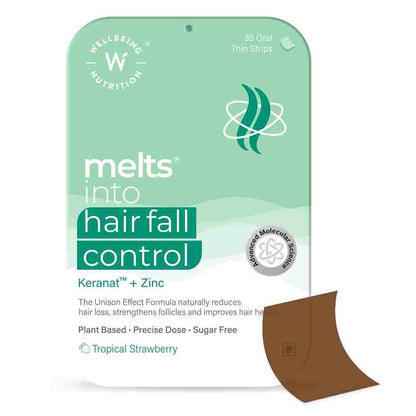 Wellbeing Nutrition Melts® Hair Fall Control with Keranat & Zinc for Hair Loss Support