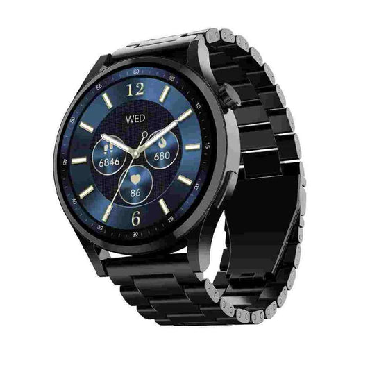 boAt Lunar Embrace w/ 1.51" (3.8 cm) AMOLED Display, BT Calling, Functional Crown, Metal-Built, 100+ Sports Mode, Animated Watch Faces, Built-in Games, Smart Watch for Men & Women (Steel Black)