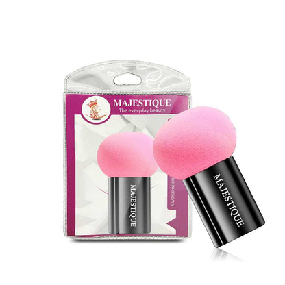 Majestique Mushroom Head Sponge with Handle Case FC82 Powder Puff (Color May Vary)