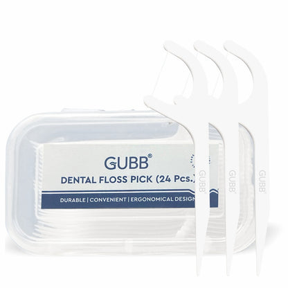 GUBB Dental Floss Toothpicks Oral Hygiene Essential for Men & Women with Extra Strong Thread (24 Tooth Picks)