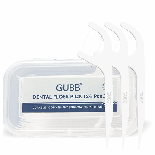 GUBB Dental Floss Toothpicks Oral Hygiene Essential for Men & Women with Extra Strong Thread (24 Tooth Picks)