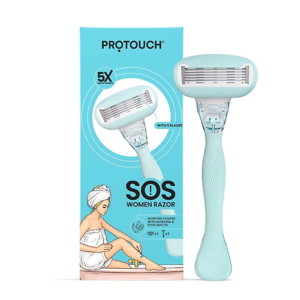 PROTOUCH SOS Women Razor - Painless & One Stroke Hair Removal Razor - 5-Blade Technology - Flexible Head for Flexible Shave