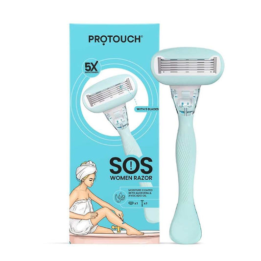 PROTOUCH SOS Women Razor - Painless & One Stroke Hair Removal Razor - 5-Blade Technology - Flexible Head for Flexible Shave