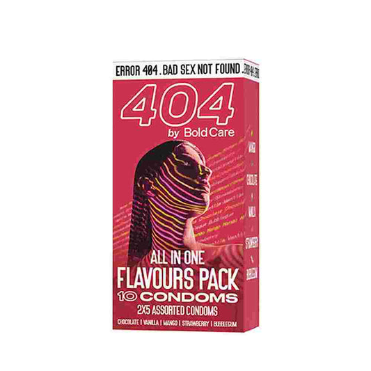 Bold Care 404 All-In-One Multi-Flavour Condoms Pack, 60 Microns with Disposable Pouches (50 gms)