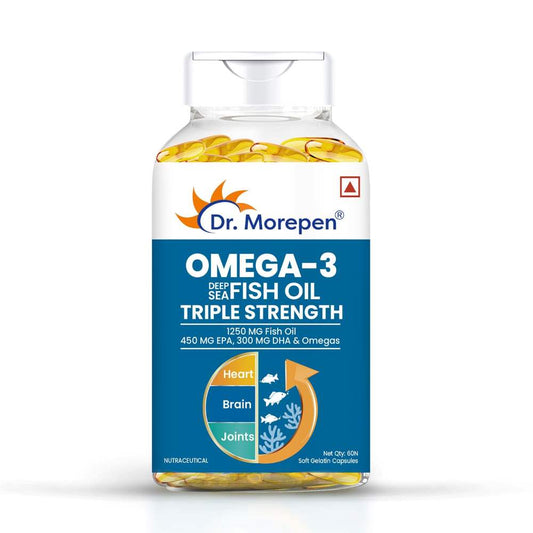 Dr. Morepen Omega 3 Deep Sea Fish Oil Triple Strength (60 Softgels)