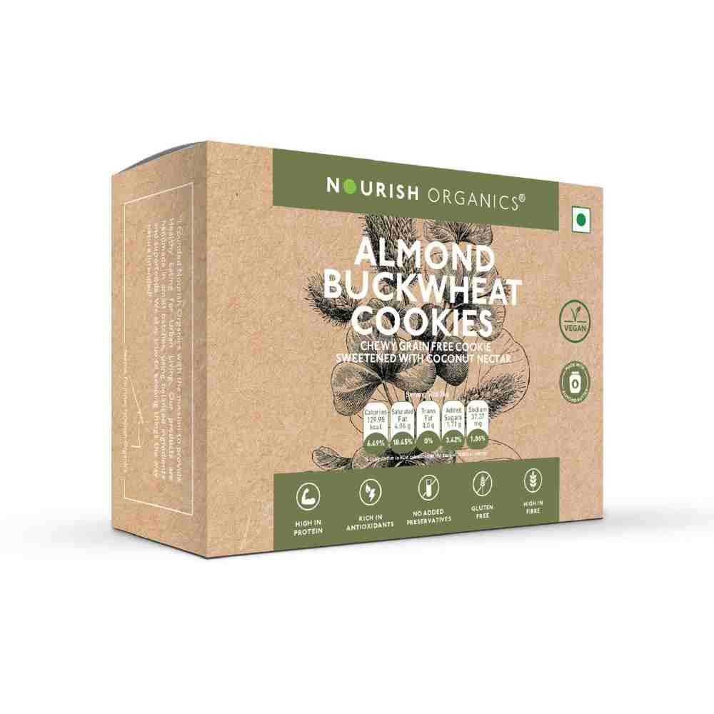 Nourish Organics Almond Buckwheat Cookies - 120 gms