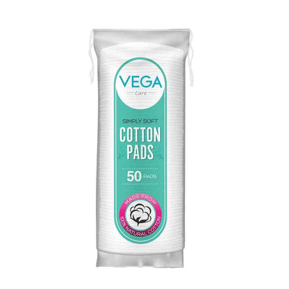 Vega Organic Cotton Pads for Makeup Remover & Face Cleansing (50 pcs)