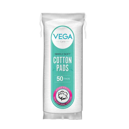 Vega Organic Cotton Pads for Makeup Remover & Face Cleansing (50 pcs)